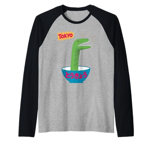 Lustige Dinosaurier-Reisschale Tokyo Japan Pop Art Humor Damen Herren Raglan Lustige Dinosaurier-Reisschale Tokyo Japan Pop Art Humor Damen Herren Raglan von Kawaii Dino Noodle Bowl Tokyo Japan Cute Food