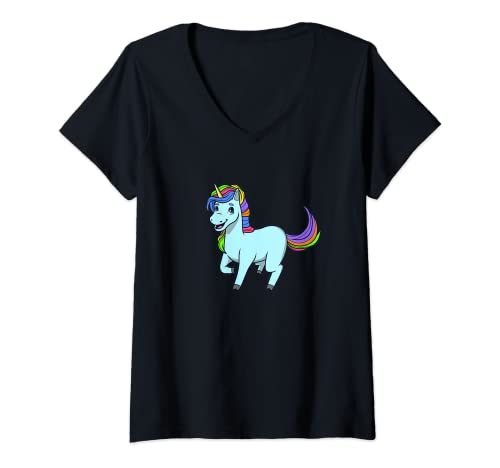Damen Kawaii Einhorn T-Shirt mit V-Ausschnitt Damen Kawaii Einhorn T-Shirt mit V-Ausschnitt von Kawaii Einhörner