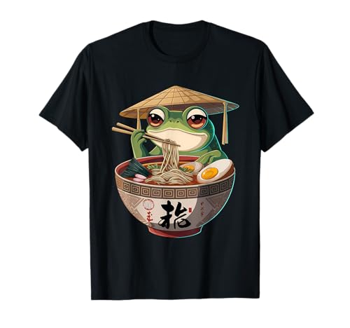 Men Women Kids Cute Frog Eating Ramen Japanese Noodles T-Shirt Men Women Kids Cute Frog Eating Ramen Japanese Noodles T-Shirt von Kawaii Frog Anime Animals Eat Ramen Zoo Day Shirts