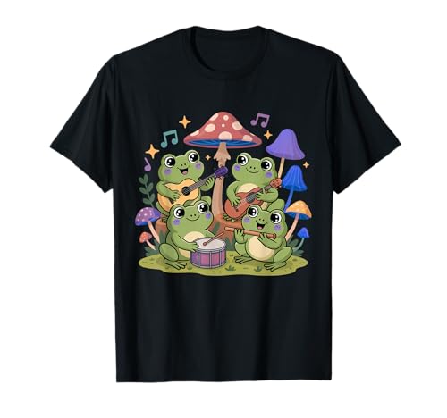 Cute Kawaii Frog Band Playing Music with Mushrooms Boys Girl T-Shirt Cute Kawaii Frog Band Playing Music with Mushrooms Boys Girl T-Shirt von Kawaii Frog Music Lovers Band with Colorful Notes
