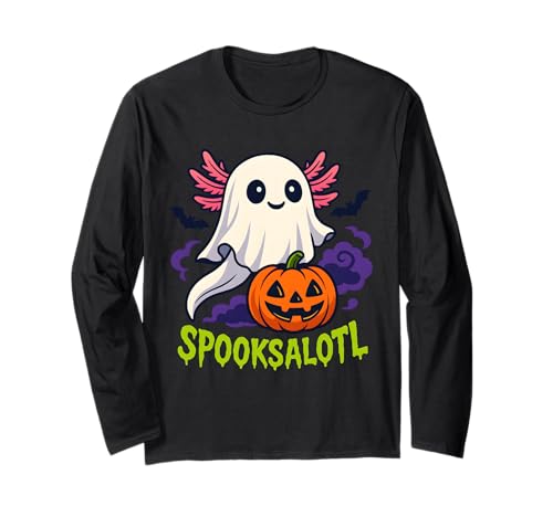 Men Women Kids Spooksalotl Funny Animal Axolotl Halloween Langarmshirt Men Women Kids Spooksalotl Funny Animal Axolotl Halloween Langarmshirt von Kawaii Funny Ghost Pumpkin Trick Or Treat Costume