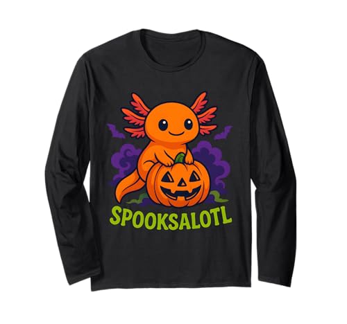 Spooksalotl Funny Animal Axolotl Halloween Men Women Kids Langarmshirt Spooksalotl Funny Animal Axolotl Halloween Men Women Kids Langarmshirt von Kawaii Funny Ghost Pumpkin Trick Or Treat Costume