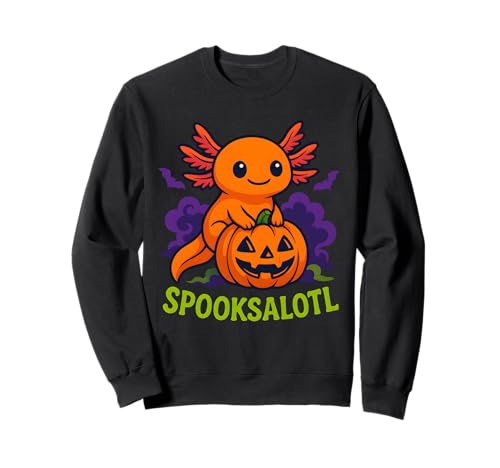 Spooksalotl Funny Animal Axolotl Halloween Men Women Kids Sweatshirt Spooksalotl Funny Animal Axolotl Halloween Men Women Kids Sweatshirt von Kawaii Funny Ghost Pumpkin Trick Or Treat Costume
