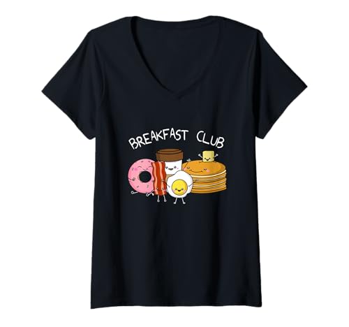 Damen Breakfast Club T-Shirt Cute Kawaii Parodie Shirt T-Shirt mit V-Ausschnitt von Kawaii Funny Graphic T-Shirts