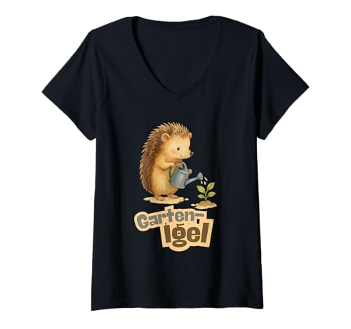 Damen Garten Igel Motiv süßer Igel für Pflanzenfreunde Hobby T-Shirt mit V-Ausschnitt Damen Garten Igel Motiv süßer Igel für Pflanzenfreunde Hobby T-Shirt mit V-Ausschnitt von Kawaii Igel süße Tier Illustration Hobby Sammlung
