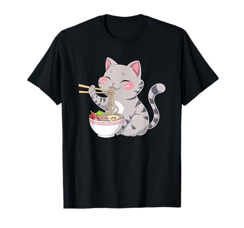 Kawaii Japanese Anime Cat Art - Kinder Unisex-Erwachsene, Unisex-Kinder - Schwarz - S - Kurzarm - Klassisch - Cartoon - Hemd Kawaii Japanese Anime Cat Art - Kinder Unisex-Erwachsene, Unisex-Kinder - Schwarz - S - Kurzarm - Klassisch - Cartoon - Hemd von Kawaii Japanese Anime Cat Art