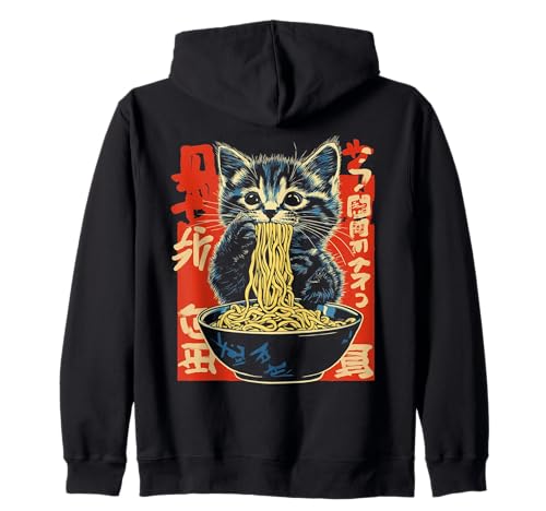 Japanische Kawaii Ramen Katze frisst Nudeln Kitty Katze Mama & Papa Kapuzenjacke Japanische Kawaii Ramen Katze frisst Nudeln Kitty Katze Mama & Papa Kapuzenjacke von Kawaii Kittens Club Apparel.USA