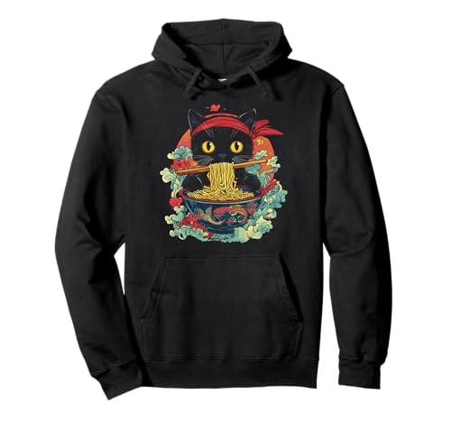 Japanische Kawaii Ramen Katze frisst Nudeln Kitty Katze Mama & Papa Pullover Hoodie Japanische Kawaii Ramen Katze frisst Nudeln Kitty Katze Mama & Papa Pullover Hoodie von Kawaii Kittens Club Apparel.USA