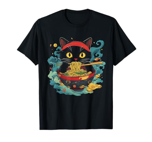 Japanische Kawaii Ramen Katze frisst Nudeln Kitty Katze Mama & Papa T-Shirt Japanische Kawaii Ramen Katze frisst Nudeln Kitty Katze Mama & Papa T-Shirt von Kawaii Kittens Club Apparel.USA