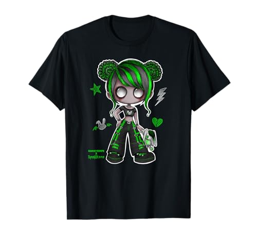 Spookscene Emo Girl Drawing Emo Bunny Doodle Mall Gothic Green T-Shirt von Kawaii Kreeps X Spookscene
