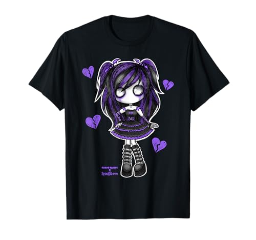 Spookscene Emo Girl Zeichnung Soft Goth Mall Goth Alt Lila T-Shirt von Kawaii Kreeps X Spookscene