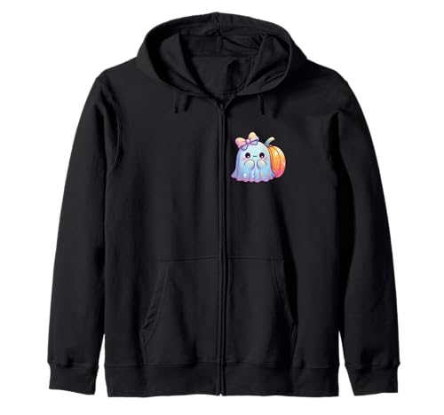Kawaii-Geist-Kokett-Schleife Pastell-Goth-Süß Anime Mädchen Kapuzenjacke von Kawaii Pastel Goth Cute Ghost Coquette Girl Anime