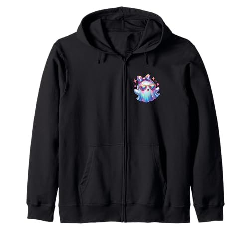 Kawaii-Geist-Kokett-Schleife Pastell-Goth-Süß Anime Mädchen Kapuzenjacke von Kawaii Pastel Goth Cute Ghost Coquette Girl Anime