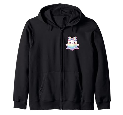 Kawaii-Geist-Kokett-Schleife Pastell-Goth-Süß Anime Mädchen Kapuzenjacke von Kawaii Pastel Goth Cute Ghost Coquette Girl Anime