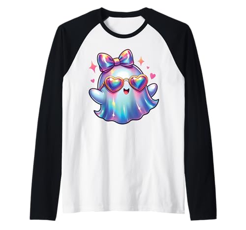 Kawaii-Geist-Kokett-Schleife Pastell-Goth-Süß Anime Mädchen Raglan von Kawaii Pastel Goth Cute Ghost Coquette Girl Anime
