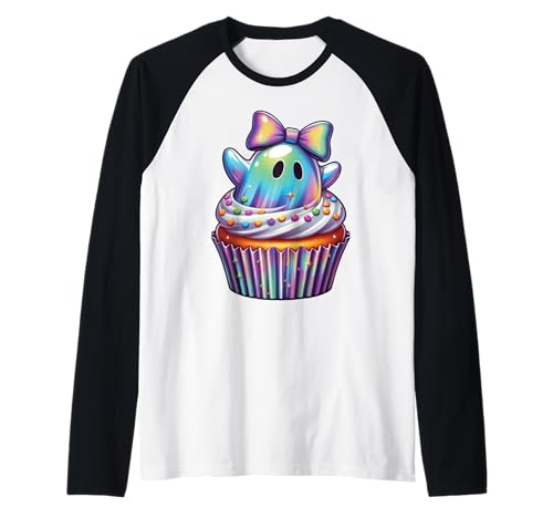 Kawaii-Geist-Kokett-Schleife Pastell-Goth-Süß Anime Mädchen Raglan von Kawaii Pastel Goth Cute Ghost Coquette Girl Anime