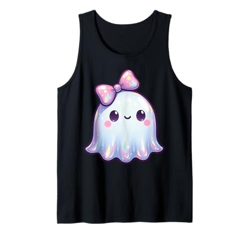 Kawaii-Geist-Kokett-Schleife Pastell-Goth-Süß Anime Mädchen Tank Top von Kawaii Pastel Goth Cute Ghost Coquette Girl Anime