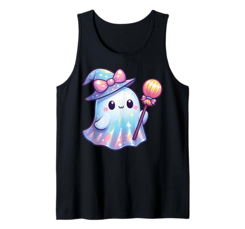 Kawaii-Geist-Kokett-Schleife Pastell-Goth-Süß Anime Mädchen Tank Top von Kawaii Pastel Goth Cute Ghost Coquette Girl Anime