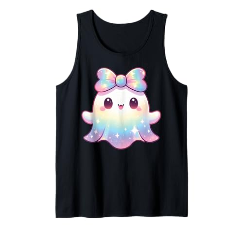 Kawaii-Geist-Kokett-Schleife Pastell-Goth-Süß Anime Mädchen Tank Top von Kawaii Pastel Goth Cute Ghost Coquette Girl Anime