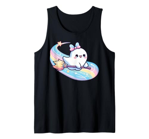 Kawaii-Geist-Kokett-Schleife Pastell-Goth-Süß Anime Mädchen Tank Top von Kawaii Pastel Goth Cute Ghost Coquette Girl Anime