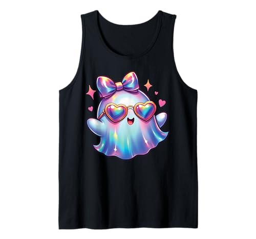 Kawaii-Geist-Kokett-Schleife Pastell-Goth-Süß Anime Mädchen Tank Top von Kawaii Pastel Goth Cute Ghost Coquette Girl Anime