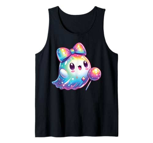 Kawaii-Geist-Kokett-Schleife Pastell-Goth-Süß Anime Mädchen Tank Top von Kawaii Pastel Goth Cute Ghost Coquette Girl Anime