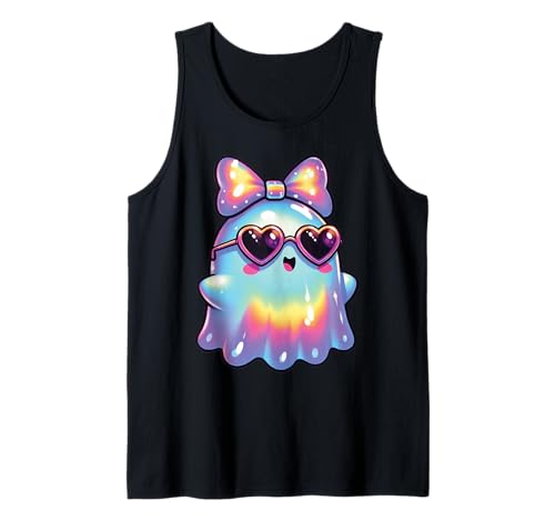 Kawaii-Geist-Kokett-Schleife Pastell-Goth-Süß Anime Mädchen Tank Top von Kawaii Pastel Goth Cute Ghost Coquette Girl Anime