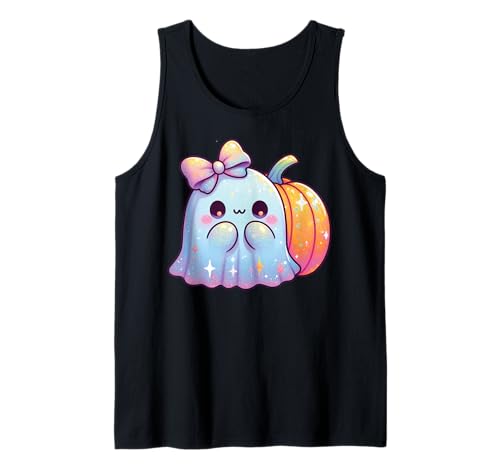 Kawaii-Geist-Kokett-Schleife Pastell-Goth-Süß Anime Mädchen Tank Top von Kawaii Pastel Goth Cute Ghost Coquette Girl Anime