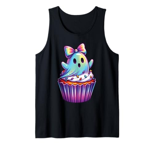 Kawaii-Geist-Kokett-Schleife Pastell-Goth-Süß Anime Mädchen Tank Top von Kawaii Pastel Goth Cute Ghost Coquette Girl Anime