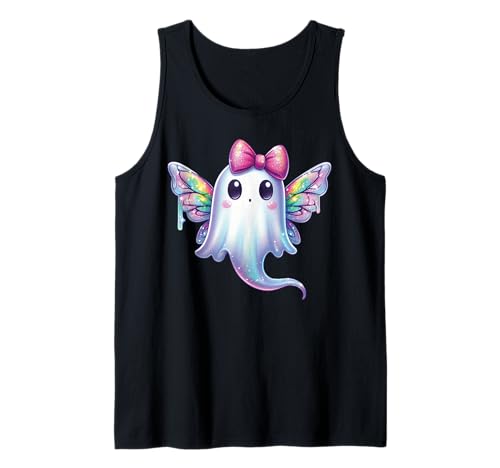 Kawaii-Geist-Kokett-Schleife Pastell-Goth-Süß Fee Mädchen Tank Top von Kawaii Pastel Goth Cute Ghost Coquette Girl Anime