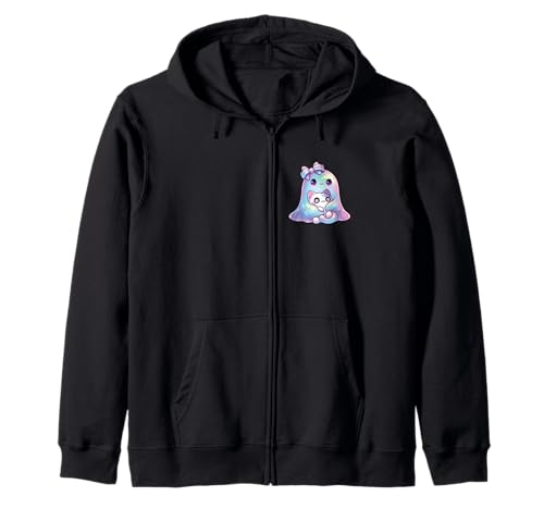 Kawaii-Geist-Kokett-Schleife Pastell-Goth-Süß Katze Mädchen Kapuzenjacke von Kawaii Pastel Goth Cute Ghost Coquette Girl Anime