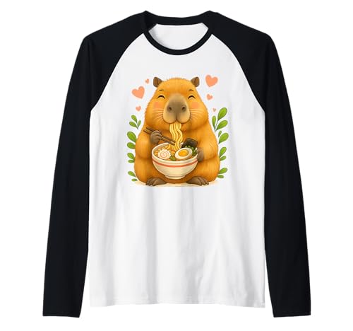 Kawaii Capybara Ramen Kunst für Mädchen, die süße Dinge lieben Raglan Kawaii Capybara Ramen Kunst für Mädchen, die süße Dinge lieben Raglan von Kawaii Ramen Capybara Gifts For Girls & Animal Lov