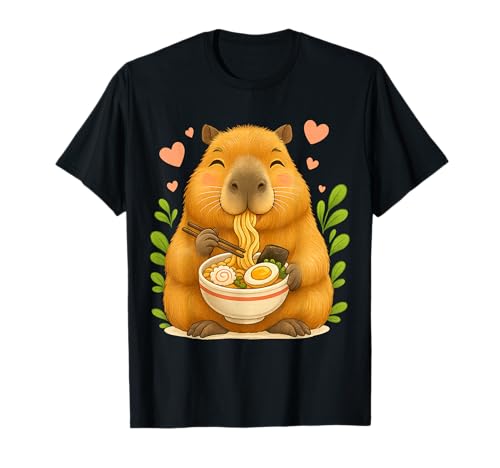 Kawaii Capybara Ramen Kunst für Mädchen, die süße Dinge lieben T-Shirt Kawaii Capybara Ramen Kunst für Mädchen, die süße Dinge lieben T-Shirt von Kawaii Ramen Capybara Gifts For Girls & Animal Lov