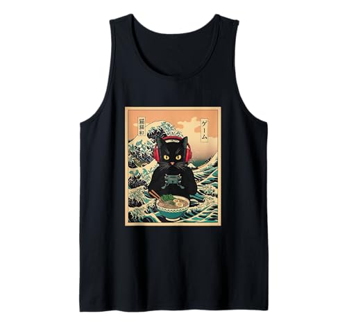 Gamer Cat Ramen Anime Retro Japanische Wave Art Frauen Männer Kinder Tank Top Gamer Cat Ramen Anime Retro Japanische Wave Art Frauen Männer Kinder Tank Top von Kawaii Ramen Gaming Cat Lovers Japanese Art