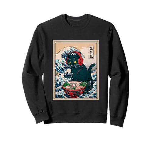 Gamer Cat Ramen Anime Retro Japanische Wave Art Frauen Mann Kinder Sweatshirt Gamer Cat Ramen Anime Retro Japanische Wave Art Frauen Mann Kinder Sweatshirt von Kawaii Ramen Gaming Cat Lovers Japanese Art