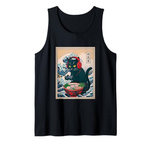 Gamer Cat Ramen Anime Retro Japanische Wave Art Frauen Mann Kinder Tank Top Gamer Cat Ramen Anime Retro Japanische Wave Art Frauen Mann Kinder Tank Top von Kawaii Ramen Gaming Cat Lovers Japanese Art