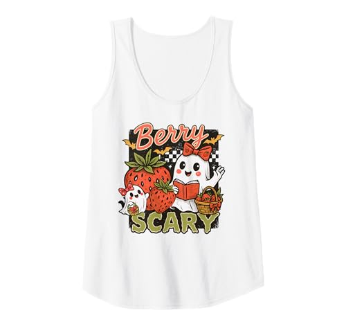 Damen Kawaii Retro Beere Gruselige Geister Erdbeeren Halloween Mädchen Tank Top Damen Kawaii Retro Beere Gruselige Geister Erdbeeren Halloween Mädchen Tank Top von Kawaii Retro Halloween Ghost Costume Shirts