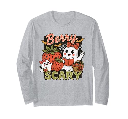 Kawaii Retro Beere Gruselige Geister Erdbeeren Halloween Mädchen Langarmshirt Kawaii Retro Beere Gruselige Geister Erdbeeren Halloween Mädchen Langarmshirt von Kawaii Retro Halloween Ghost Costume Shirts