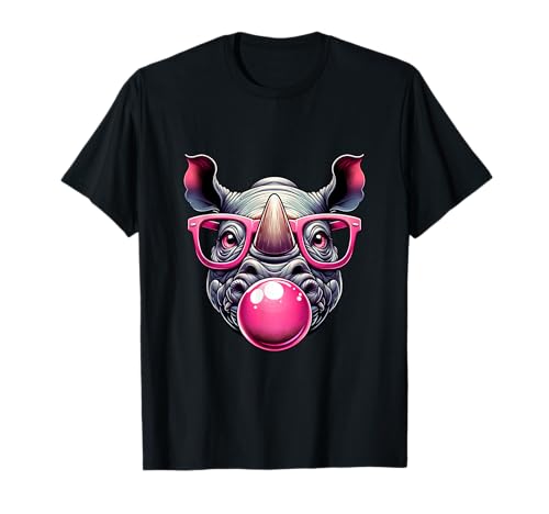 Lustige Tier-Brille Nashorn Nashorn Cartoon Frauen T-Shirt Lustige Tier-Brille Nashorn Nashorn Cartoon Frauen T-Shirt von Kawaii Rhino Rhinoceros For Kids Girls & Boys