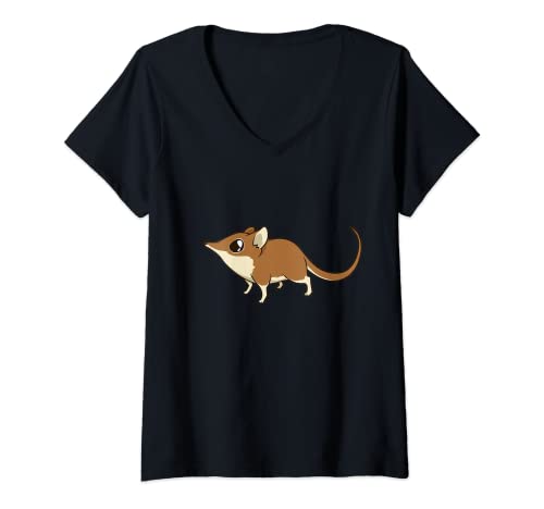 Damen Kawaii Rüsselspringer T-Shirt mit V-Ausschnitt Damen Kawaii Rüsselspringer T-Shirt mit V-Ausschnitt von Kawaii Rüsselspringer und Spitzmäuse