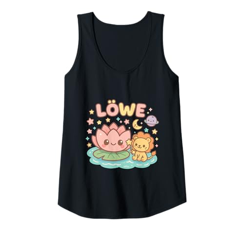 Damen Löwe – Niedliches Sternzeichen mit Blume und Sternen Tank Top Damen Löwe – Niedliches Sternzeichen mit Blume und Sternen Tank Top von Kawaii Sternzeichen Kollektion