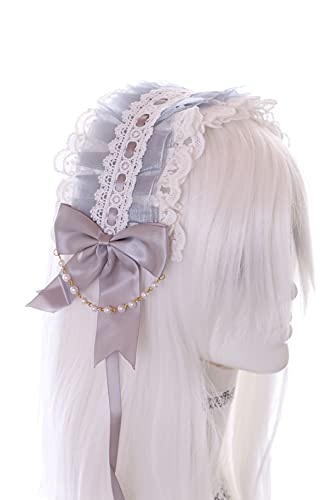 C-03-4 Grau Zofe Maid Lolita Haarband mit Schleife Perlenkette Gothic Haarschmuck Kopfband C-03-4 Grau Zofe Maid Lolita Haarband mit Schleife Perlenkette Gothic Haarschmuck Kopfband von Kawaii-Story