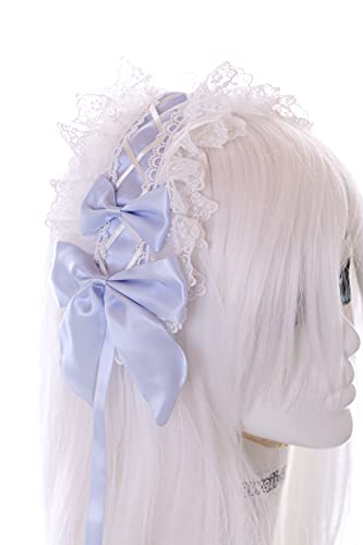 C-05-2 Hell-Blau Zofe Maid Lolita Haarband mit Schleife Gothic Haarschmuck Kopfband von Kawaii-Story