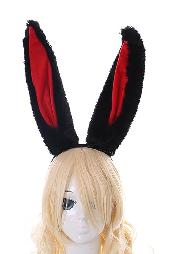 C-85-1 Schwarz XXL Bunny Hasenohren Plüsch biegbar Haarreif Party Feier Haarschmuck von Kawaii-Story