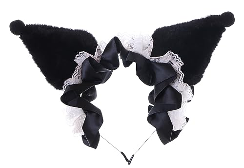 Kawaii-Story C-91 Schwarz Teufel Satansohren Lolita Plüsch Haarreif Party Feier Haarschmuck von Kawaii-Story
