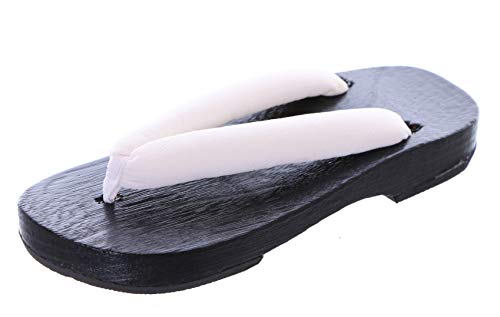 K-G-50-10 Weiß Schwarz Holz Japan Geta Damen Sandale Tabi Kimono Geisha Kendo Zehentrenner (Numeric_41) von Kawaii-Story