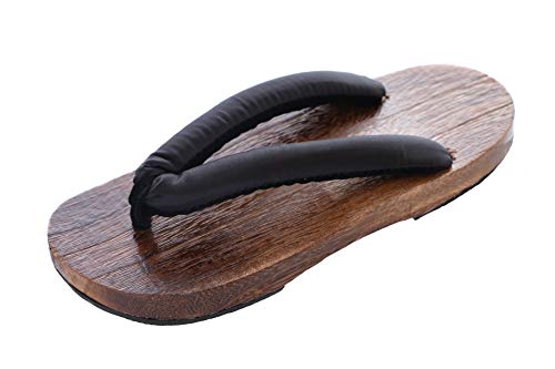 K-G-50-2 Schwarz Original Japan Geta Dunkles Holz Sandale Tabi Kimono Geisha Kendo Samurai Zehentrenner (Numeric_42) von Kawaii-Story
