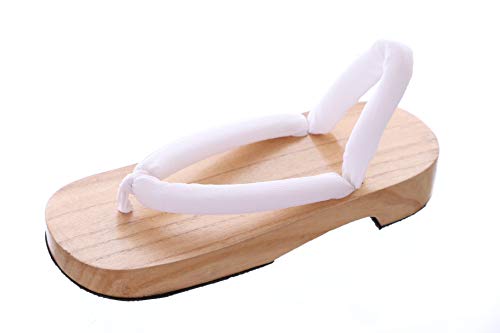 K-G-60-4 Weiß Helles Holz Original Japan Geta Sandale Tabi Kimono Geisha Kendo Zehentrenner (Numeric_39) von Kawaii-Story