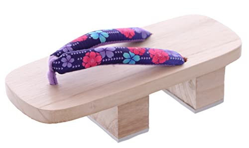 Kawaii-Story K-G-26-2 Lila Sakura Blumen Helles Holz Japan Geta doppel Absatz Sandale Tabi Kimono Geisha (numeric_40) von Kawaii-Story