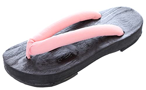 Kawaii-Story K-G-50-11 Rosa Schwarz Holz Japan Geta Damen Sandale Tabi Kimono Geisha Kendo Zehentrenner (numeric_41) von Kawaii-Story